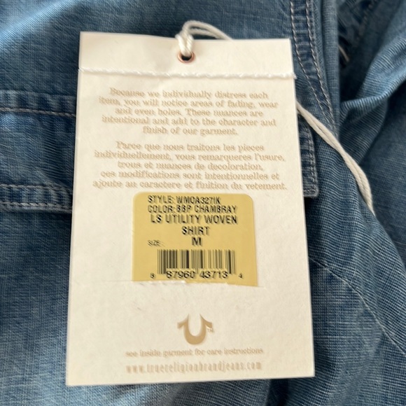 TRUE RELIGION UTILITY WOVEN SHIRT IN CHAMBRAY - Picture 11 of 15